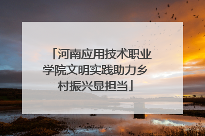 河南应用技术职业学院文明实践助力乡村振兴显担当
