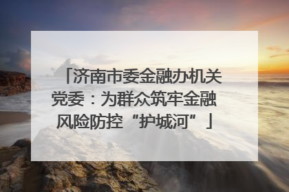 济南市委金融办机关党委：为群众筑牢金融风险防控“护城河”