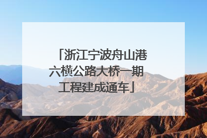 浙江宁波舟山港六横公路大桥一期工程建成通车