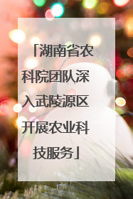 湖南省农科院团队深入武陵源区开展农业科技服务