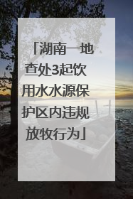 湖南一地查处3起饮用水水源保护区内违规放牧行为
