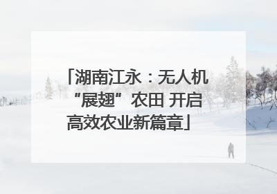 湖南江永：无人机“展翅”农田 开启高效农业新篇章