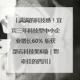 满满的科技感！宜宾三年科技型中小企业增长60% 斩获部省科技奖6项｜您牵挂的四川