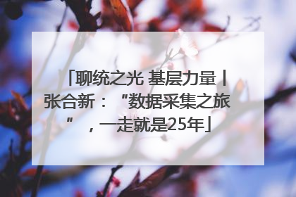 聊统之光 基层力量丨张合新：“数据采集之旅”，一走就是25年