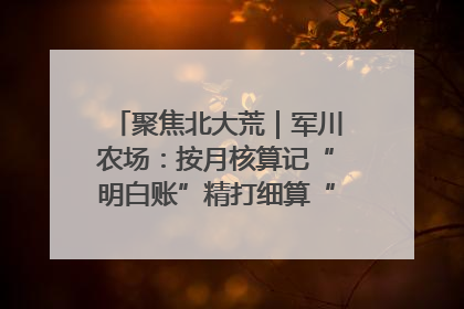 聚焦北大荒｜军川农场：按月核算记“明白账”精打细算“过紧日子”