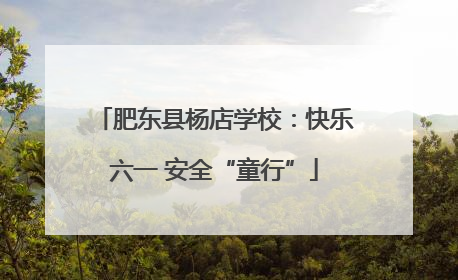 肥东县杨店学校：快乐六一 安全“童行”