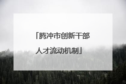 腾冲市创新干部人才流动机制