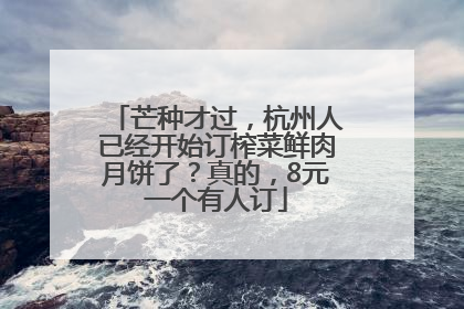 芒种才过，杭州人已经开始订榨菜鲜肉月饼了？真的，8元一个有人订
