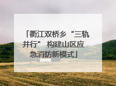 衢江双桥乡“三轨并行” 构建山区应急消防新模式