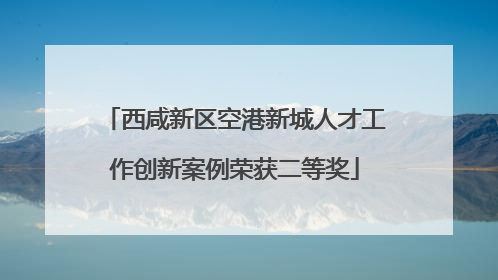 西咸新区空港新城人才工作创新案例荣获二等奖