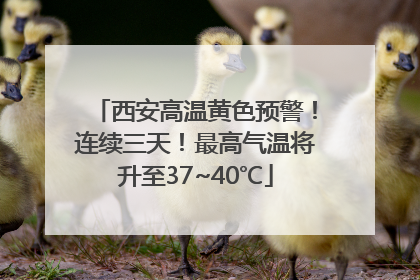 西安高温黄色预警！连续三天！最高气温将升至37~40℃