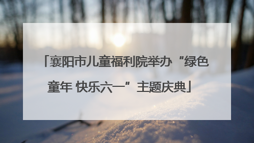 襄阳市儿童福利院举办“绿色童年 快乐六一”主题庆典