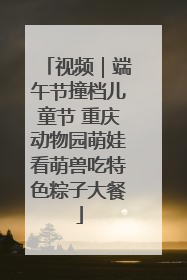 视频｜端午节撞档儿童节 重庆动物园萌娃看萌兽吃特色粽子大餐