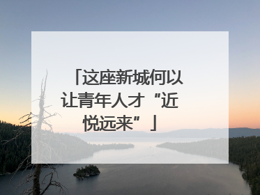 这座新城何以让青年人才“近悦远来”