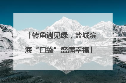 转角遇见绿，盐城滨海“口袋”盛满幸福