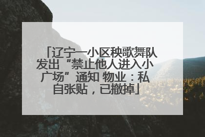 辽宁一小区秧歌舞队发出“禁止他人进入小广场”通知 物业：私自张贴，已撤掉