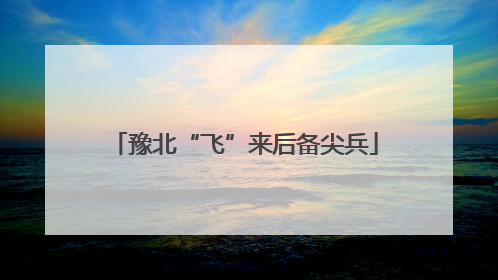 豫北“飞”来后备尖兵
