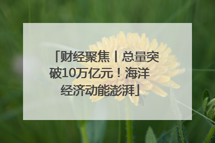 财经聚焦丨总量突破10万亿元！海洋经济动能澎湃