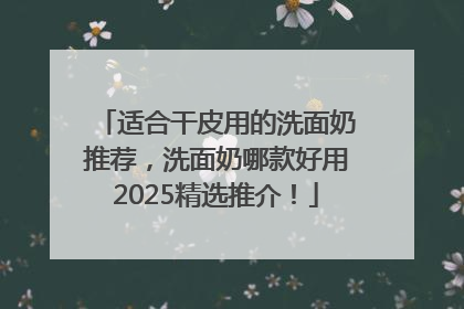 适合干皮用的洗面奶推荐，洗面奶哪款好用2025精选推介！