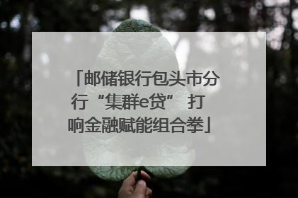 邮储银行包头市分行“集群e贷” 打响金融赋能组合拳