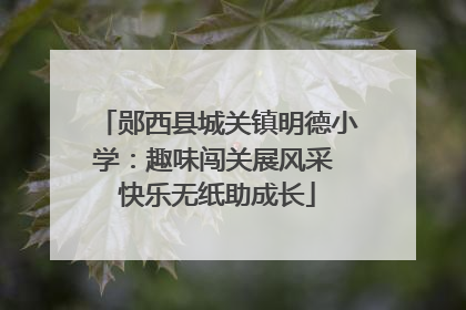 郧西县城关镇明德小学：趣味闯关展风采 快乐无纸助成长