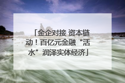 金企对接 资本链动！百亿元金融“活水”润泽实体经济