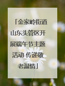 金家岭街道山东头管区开展端午节主题活动 传递敬老温情