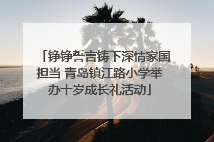 铮铮誓言铸下深情家国担当 青岛镇江路小学举办十岁成长礼活动