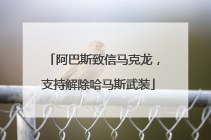 阿巴斯致信马克龙，支持解除哈马斯武装