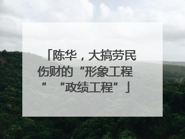 陈华，大搞劳民伤财的“形象工程”“政绩工程”