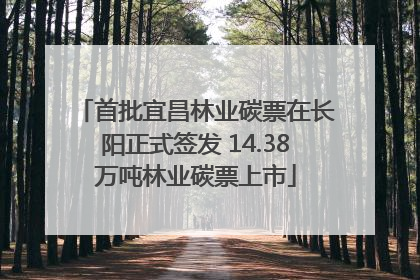 首批宜昌林业碳票在长阳正式签发 14.38万吨林业碳票上市