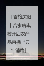 香约庆阳｜合水唐旗村开启农产品直播“云”销路