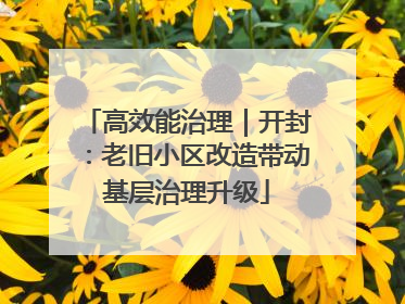 高效能治理｜开封：老旧小区改造带动基层治理升级