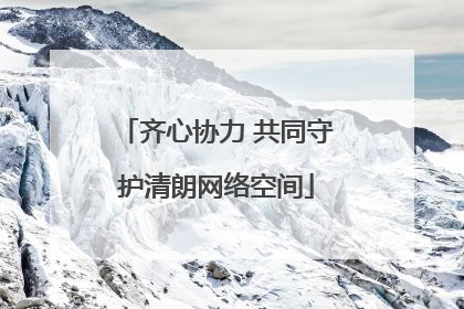 齐心协力 共同守护清朗网络空间