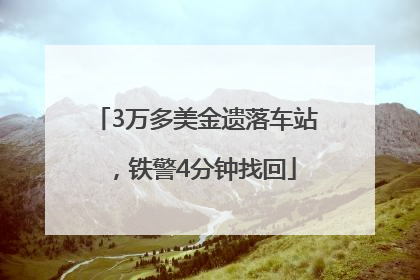 3万多美金遗落车站，铁警4分钟找回