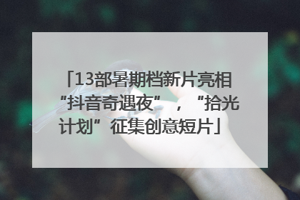 13部暑期档新片亮相“抖音奇遇夜”，“拾光计划”征集创意短片