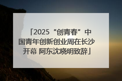 2025“创青春”中国青年创新创业周在长沙开幕 阿东沈晓明致辞