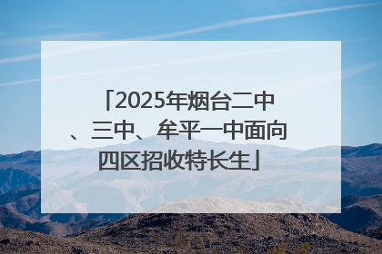 2025年烟台二中、三中、牟平一中面向四区招收特长生