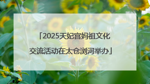2025天妃宫妈祖文化交流活动在太仓浏河举办
