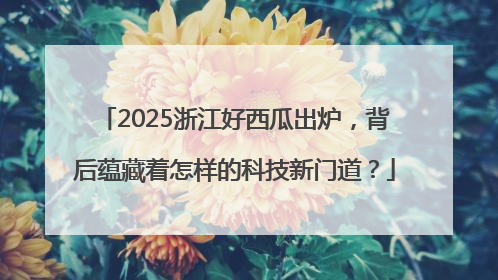 2025浙江好西瓜出炉，背后蕴藏着怎样的科技新门道？