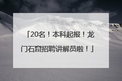 20名！本科起报！龙门石窟招聘讲解员啦！
