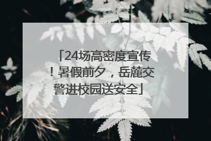 24场高密度宣传！暑假前夕，岳麓交警进校园送安全