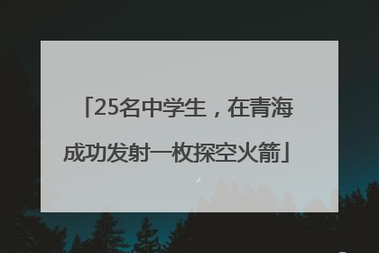 25名中学生，在青海成功发射一枚探空火箭