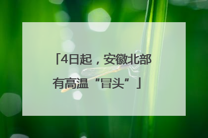 4日起，安徽北部有高温“冒头”