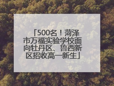 500名！菏泽市万福实验学校面向牡丹区、鲁西新区招收高一新生