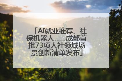 AI就业推荐、社保机器人……成都首批73项人社领域场景创新清单发布