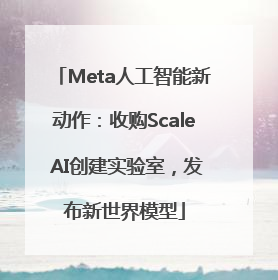 Meta人工智能新动作：收购Scale AI创建实验室，发布新世界模型